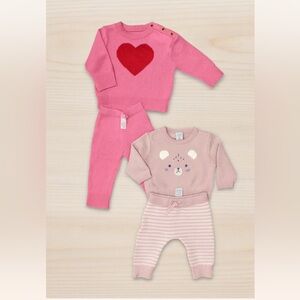Carter's Pink and Red Heart Baby - Kids Matching Set